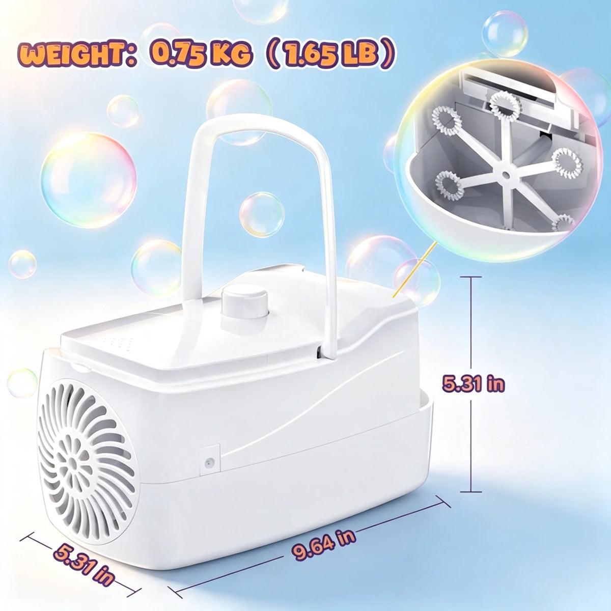 Kids Safe Automatic Bubble Blower Machine Portable Electric Toy