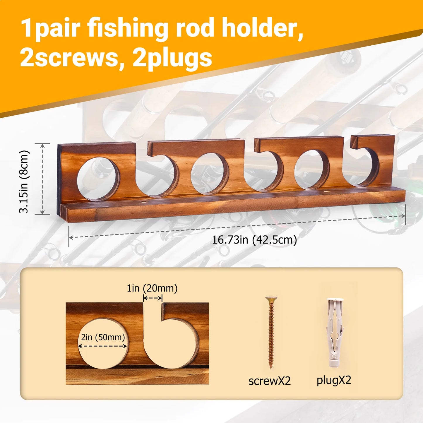 Ghosthorn Wall Ceiling Mounted Fishing Rod Rack Storage Organizer
