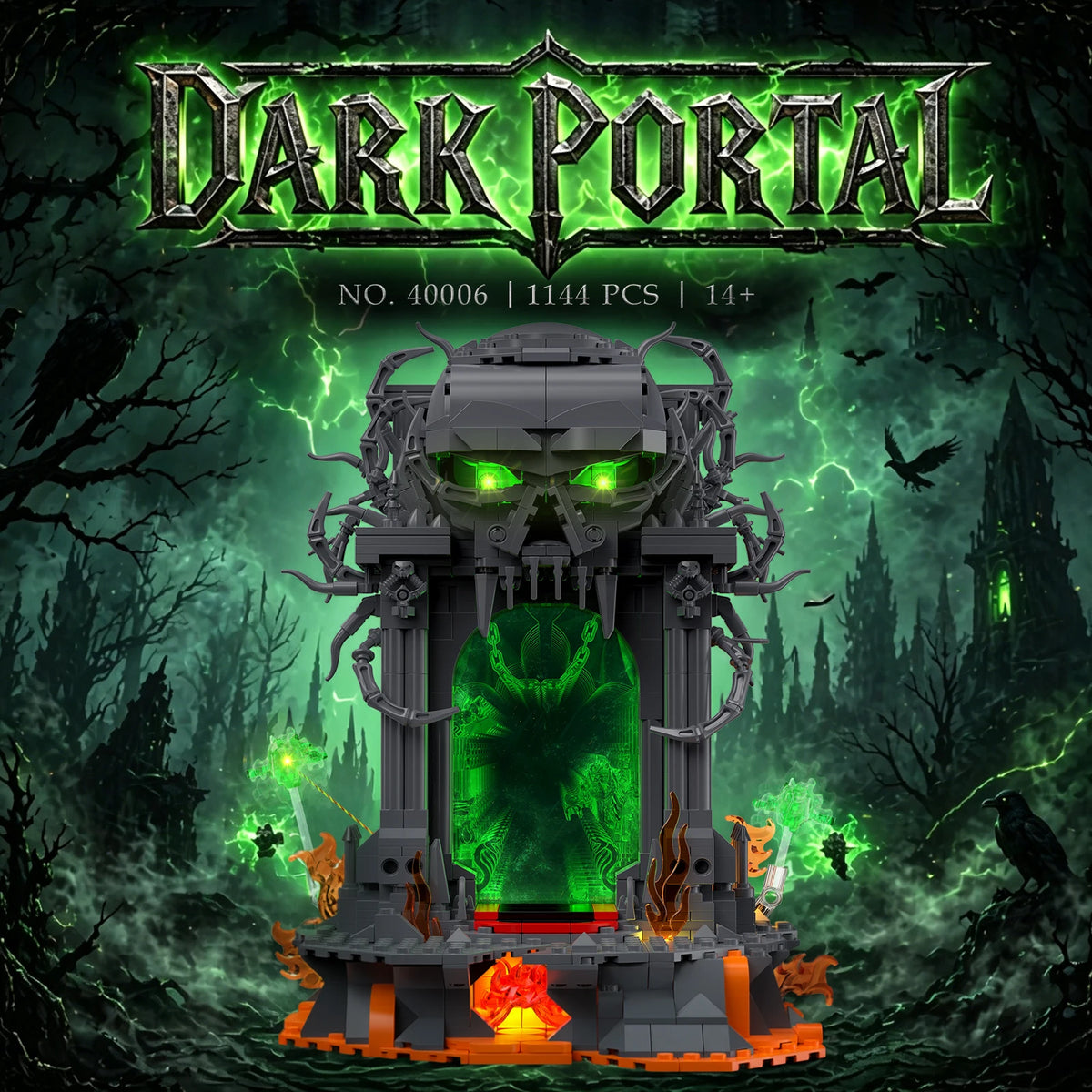 JMBricklayer Dark Portal LED Building Blocks Skull Gate Gothic Display