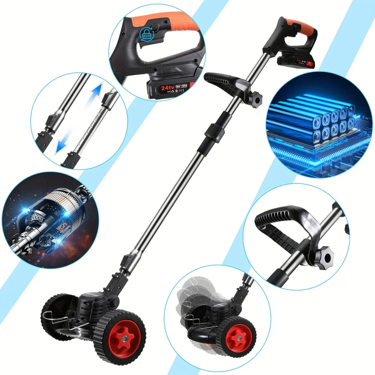 Cordless Electric Lawn Trimmer And Multi Function Garden Tool