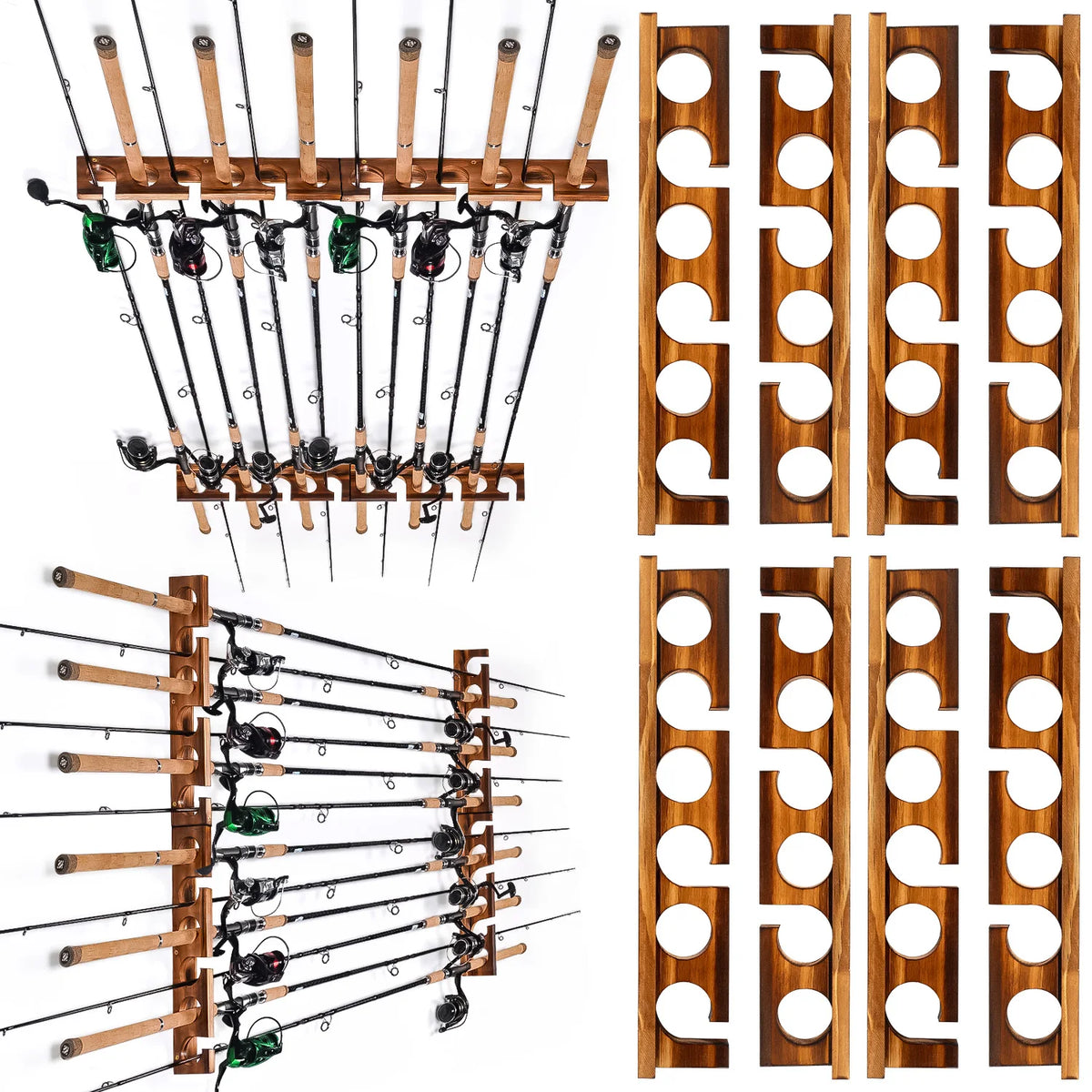 Ghosthorn Wall Ceiling Mounted Fishing Rod Rack Storage Organizer