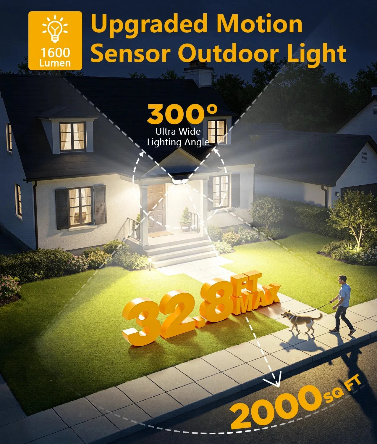 KPSTEK 326 LED Solar Motion Sensor Security Flood Lights