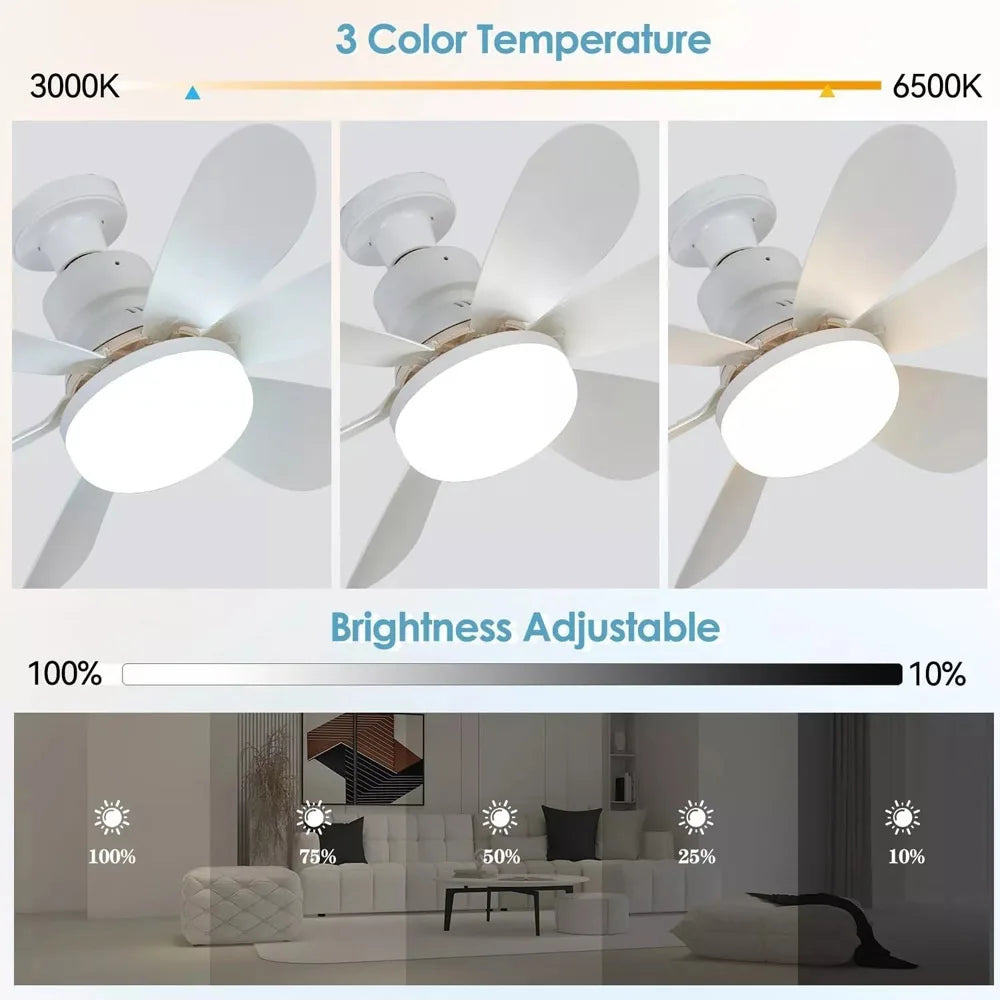 Ceiling Socket Fan Light With Remote And 40W Dimmable LED