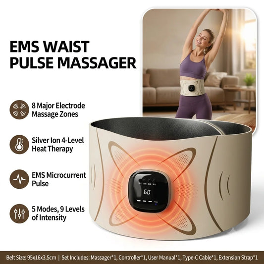Jitesy EMS Heating Waist Massager Belt For Abdominal Muscle Stimulation