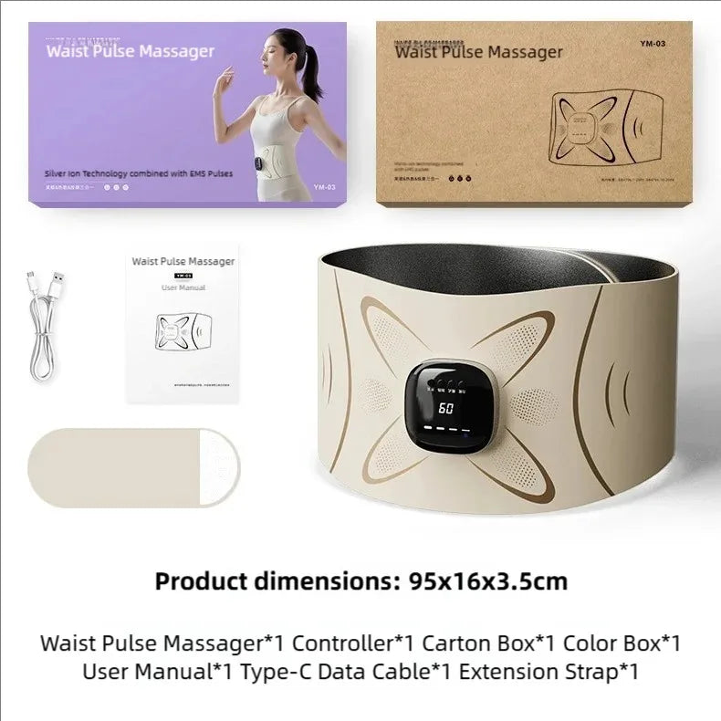 Jitesy EMS Heating Waist Massager Belt For Abdominal Muscle Stimulation