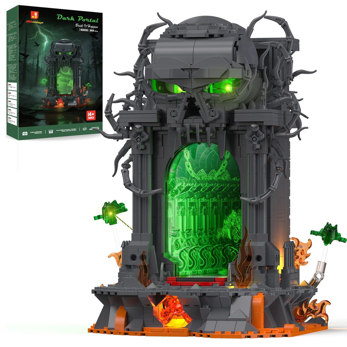 JMBricklayer Dark Portal LED Building Blocks Skull Gate Gothic Display