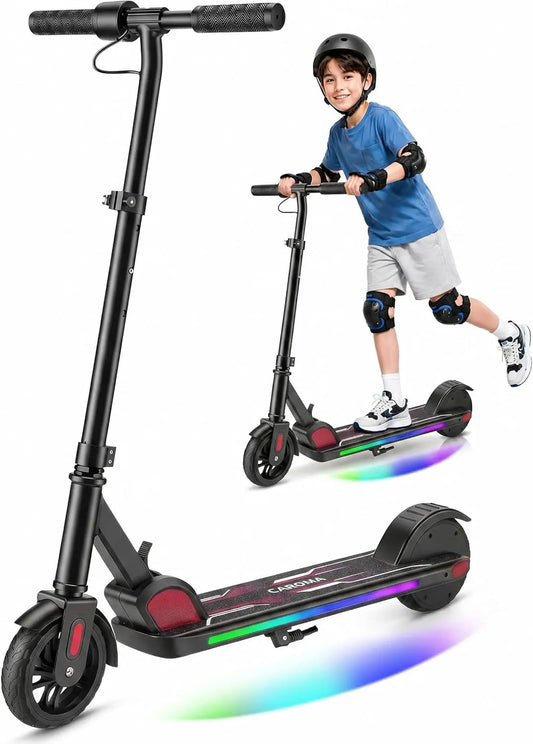 CAROMA Kids Electric Scooter Foldable 150W Motor With Safety Lights