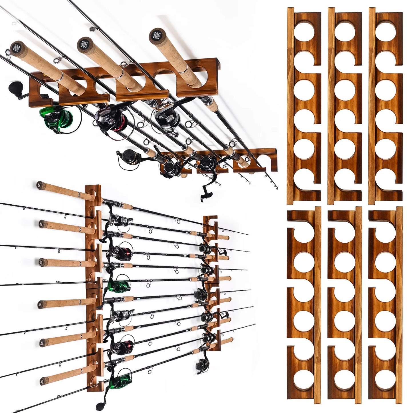Ghosthorn Wall Ceiling Mounted Fishing Rod Rack Storage Organizer
