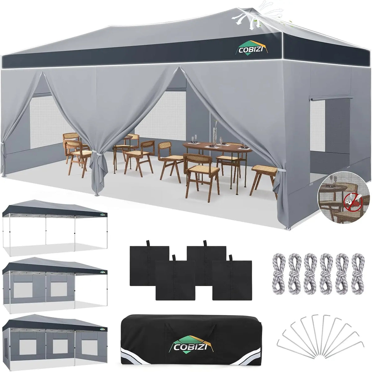 Tooluck Pop Up Canopy Outdoor Gazebo Tent With Side Panels