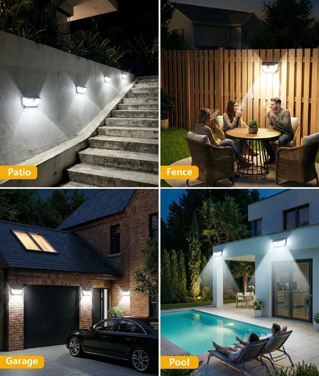 KPSTEK 326 LED Solar Motion Sensor Security Flood Lights