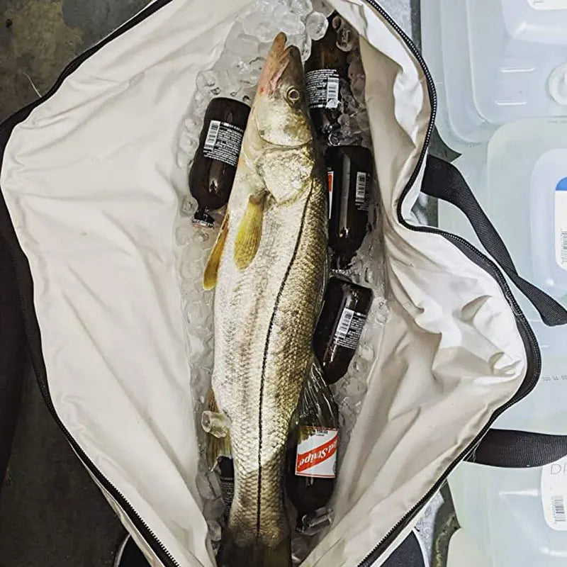 Insulated Fish Cooler Bag With Leakproof Drain Plug Kayak Fishing