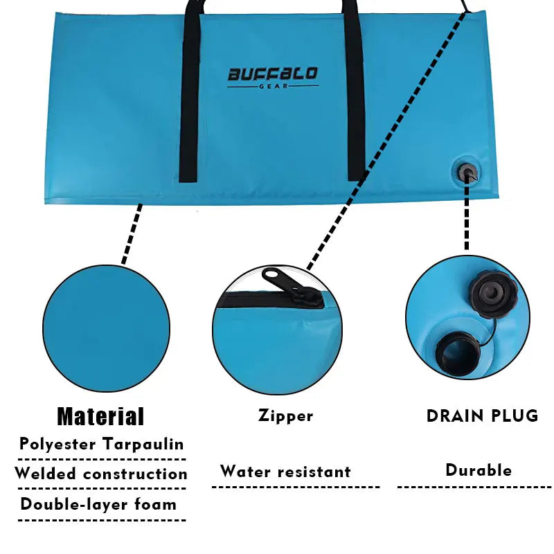 Insulated Fish Cooler Bag With Leakproof Drain Plug Kayak Fishing
