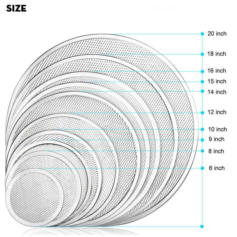Aluminum Mesh Pizza Pan and Commercial Grade Baking Screen