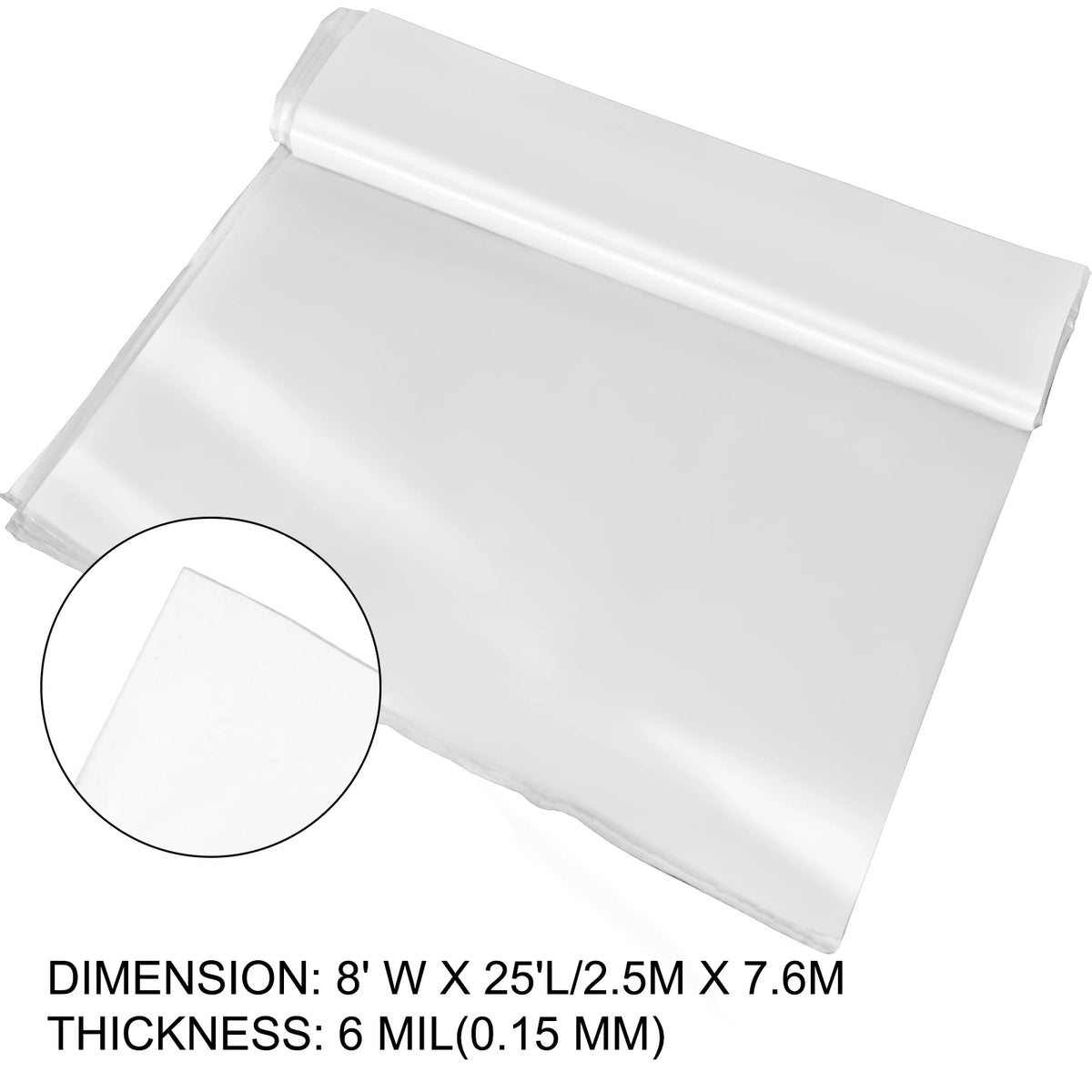 SucceBuy Agricultural Greenhouse Film Clear Plastic Farm Crops Vegetable Cover UV Resistant Polyethylene Covering Plants Flowers
