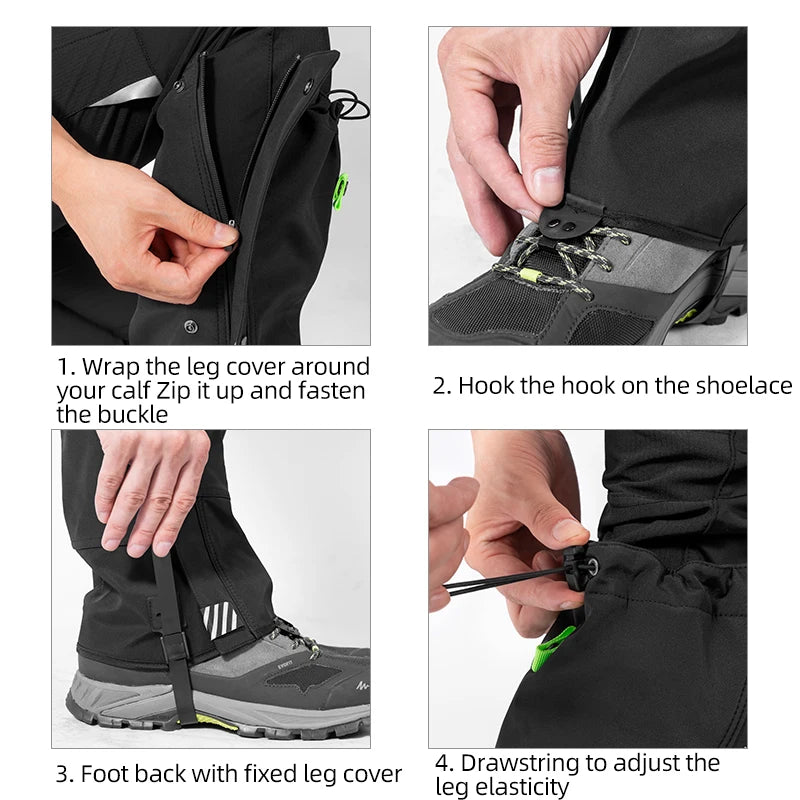 Rockbros Waterproof Outdoor Hiking Snow Ski Leg Gaiters