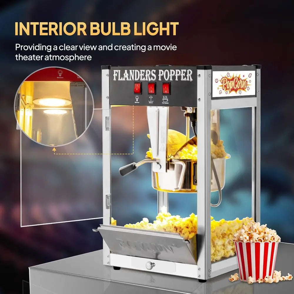 corn hine with 8 Ounce Kettle Makes Up to 32 Cups ETL Certiied, Countertop corn Maker Commercial corn hine Movie Theater Style w