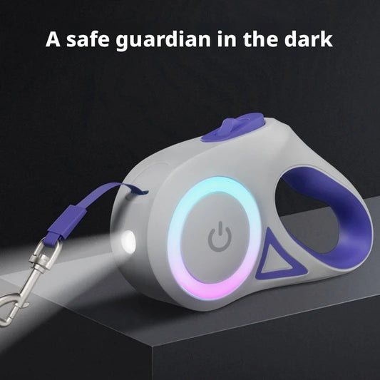 Retractable LED Dog Leash One Hand Brake And Enhanced Visibility