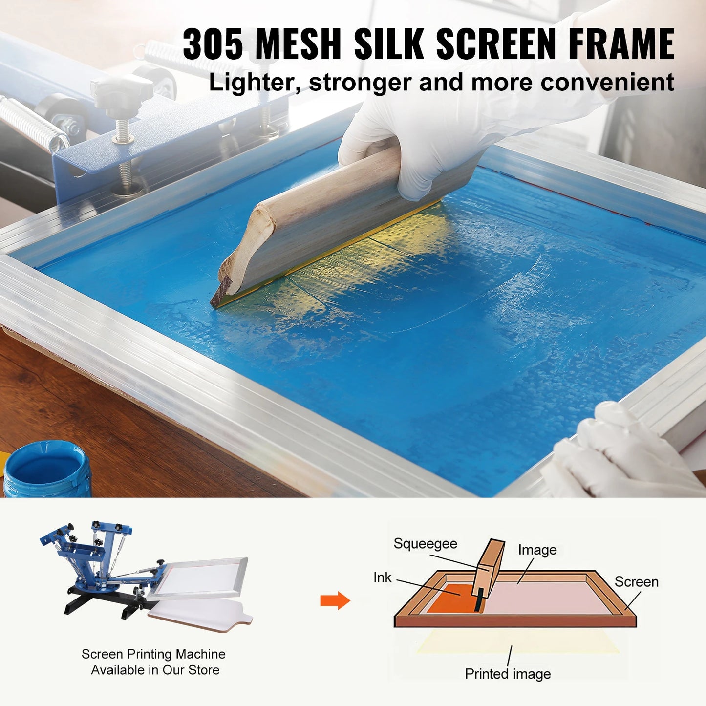 SucceBuy High Tension Aluminum Silk Screen Printing Frame Nylon Mesh