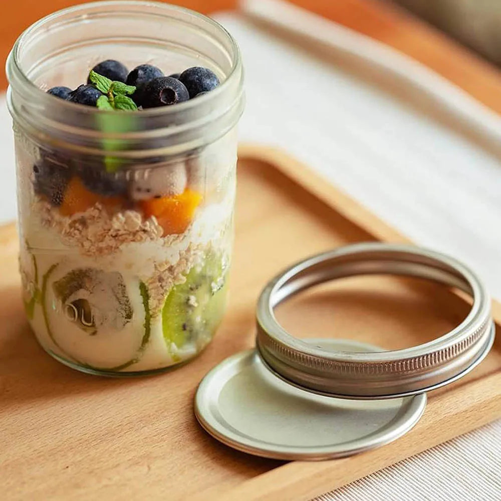 Wide Mouth Mason Glass Jars With Airtight Metal Lids