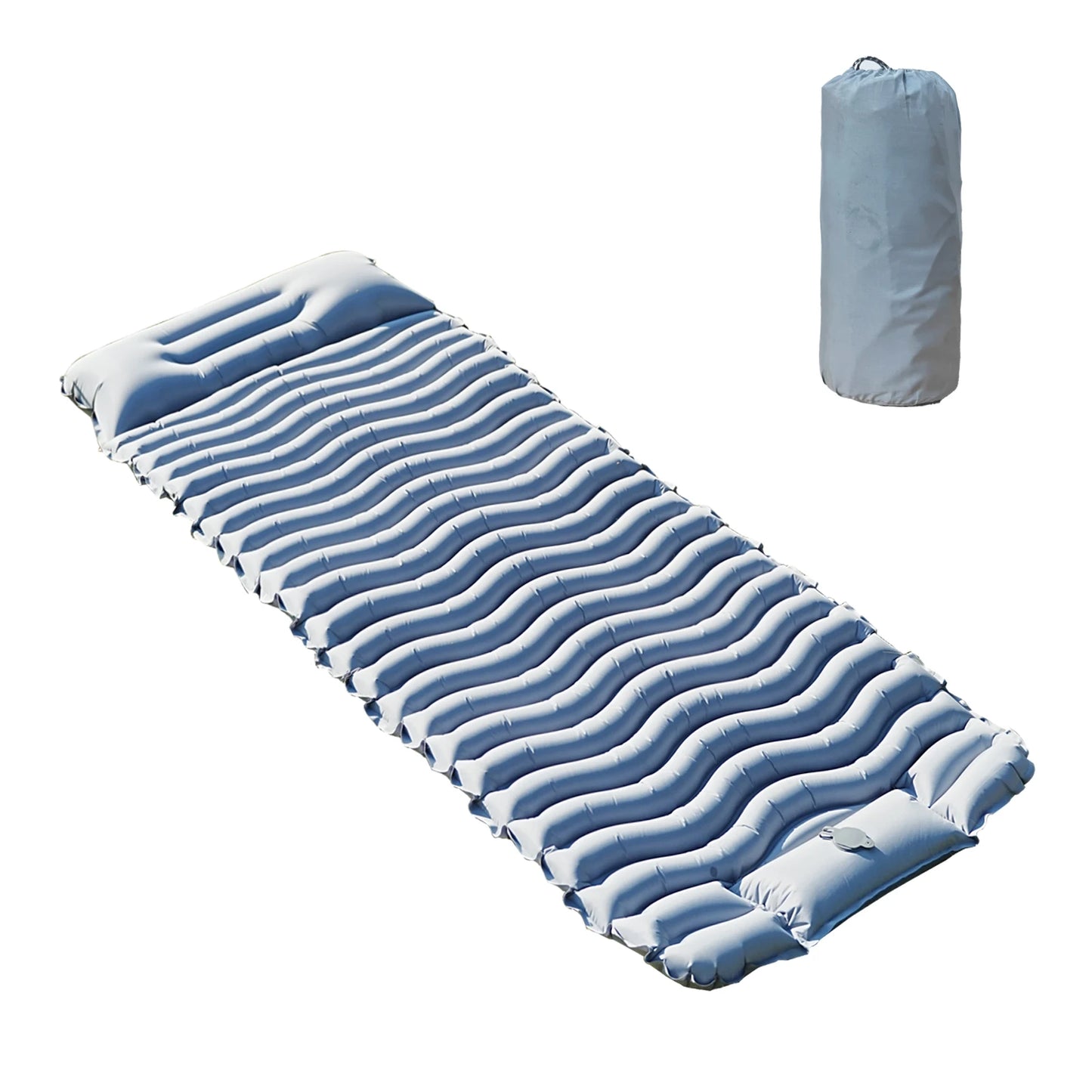 PAKICETUS Foot Pump Air Mattress, Quick Inflation Ultra Thick Anti-Slip Surface Durable TPU Inflatable Bed, Portable Camping Mat Guest Bed for Home Travel Outdoor Use