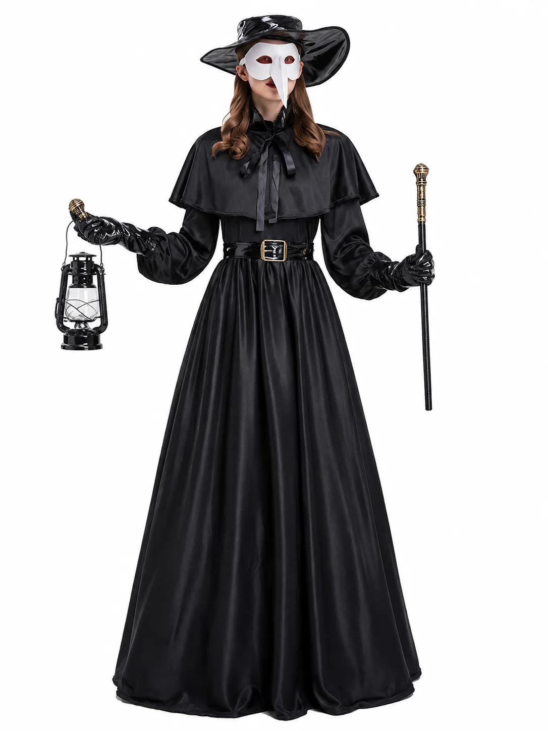 Women Plague Doctor Costume Set Medieval Gothic Cosplay Outfit