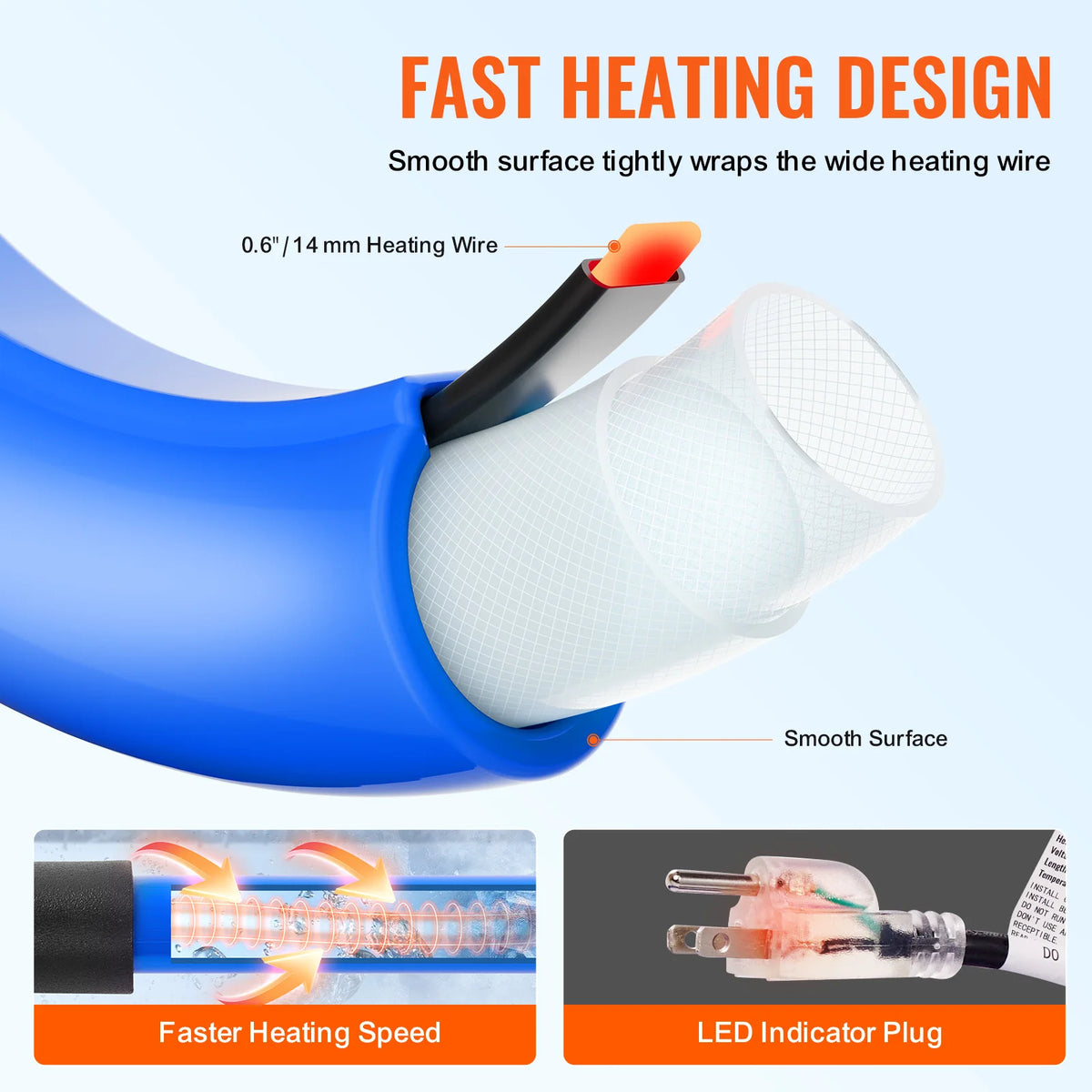 VEVOR Heated Water Hose With Automatic Self Regulating Technology