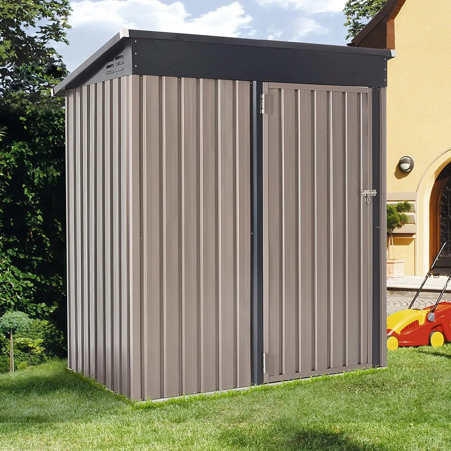 Outdoor Plastic Storage Shed With Lockable Door For Yard Patio