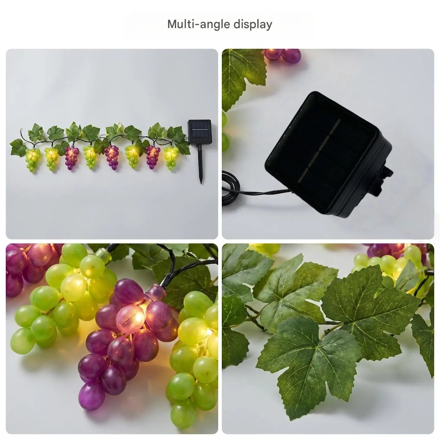 Solar Artificial Grape Vine Garland For Hanukkah And Passover Decor