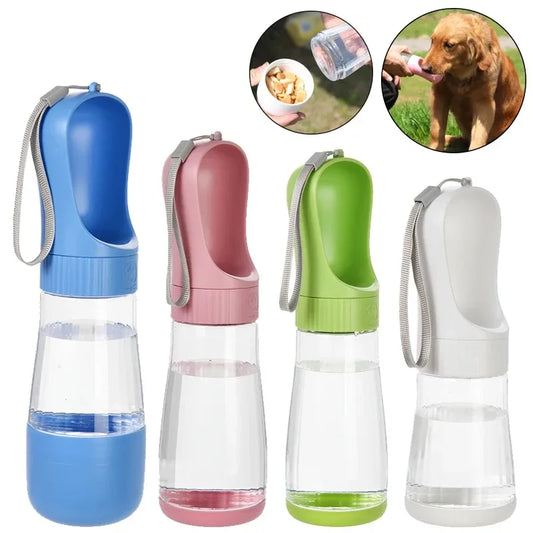 Portable Dog Water Bottle With Integrated Food Container For Pets