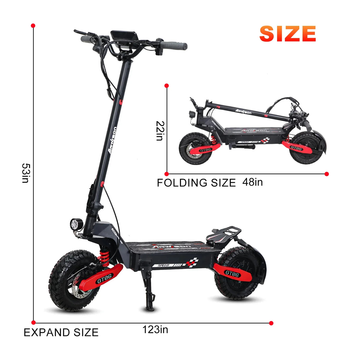 Heavy Duty Folding Electric Scooter For Adults With Dual Suspension