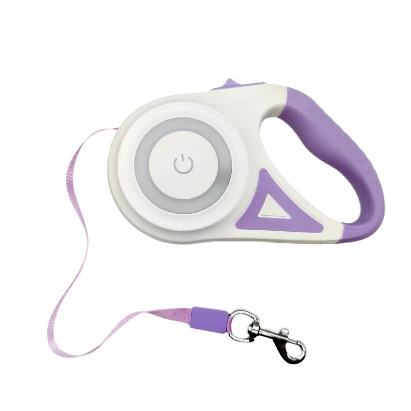 Retractable LED Dog Leash One Hand Brake And Enhanced Visibility