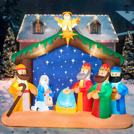 Joyfy Outdoor Inflatable Nativity Scene With Built In Led Lights