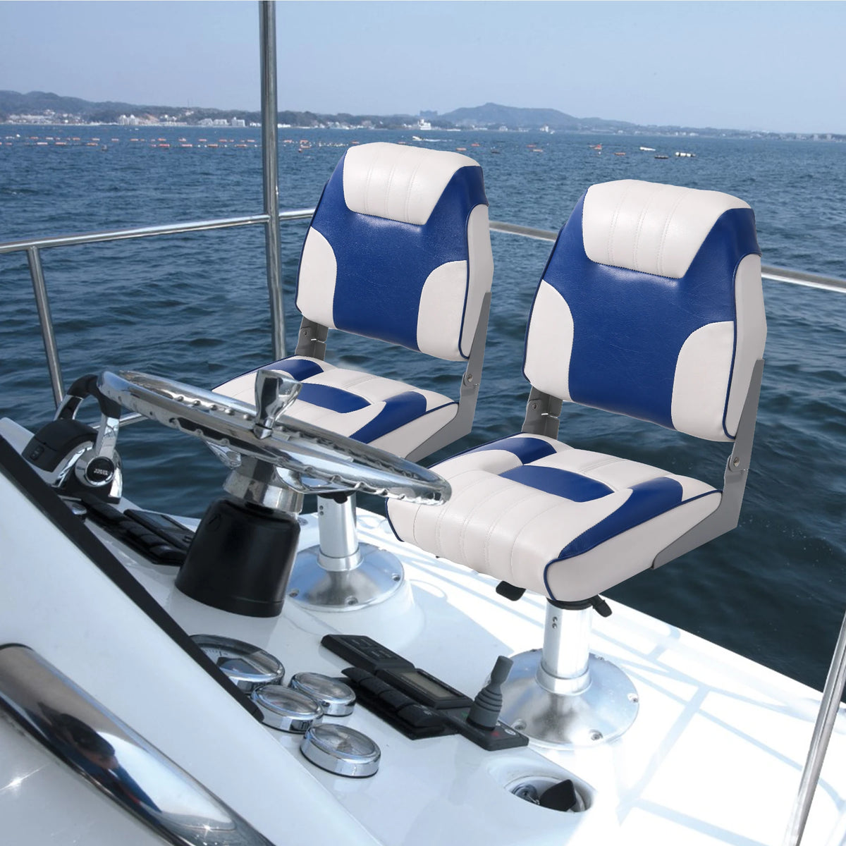 Padded Folding Boat Seat Weather Resistant Captain Fishing Chair