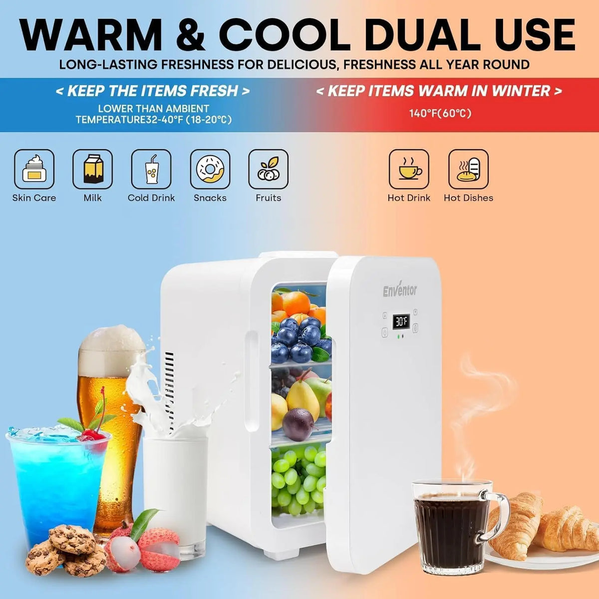 Enventor Portable Car Refrigerator Cooler And Warmer
