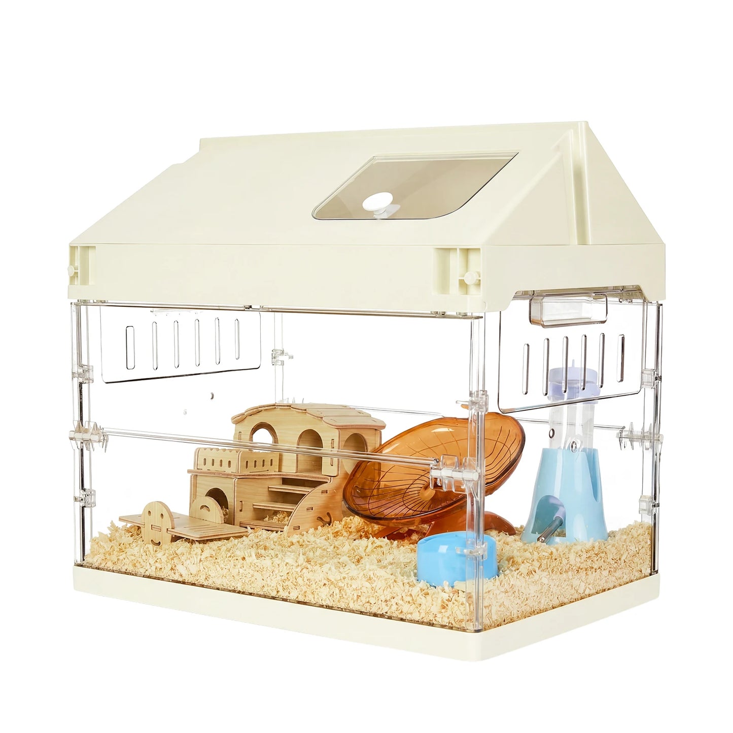 HiMISS Chew Proof Acrylic Hamster Cage Starter Kit For Small Pets