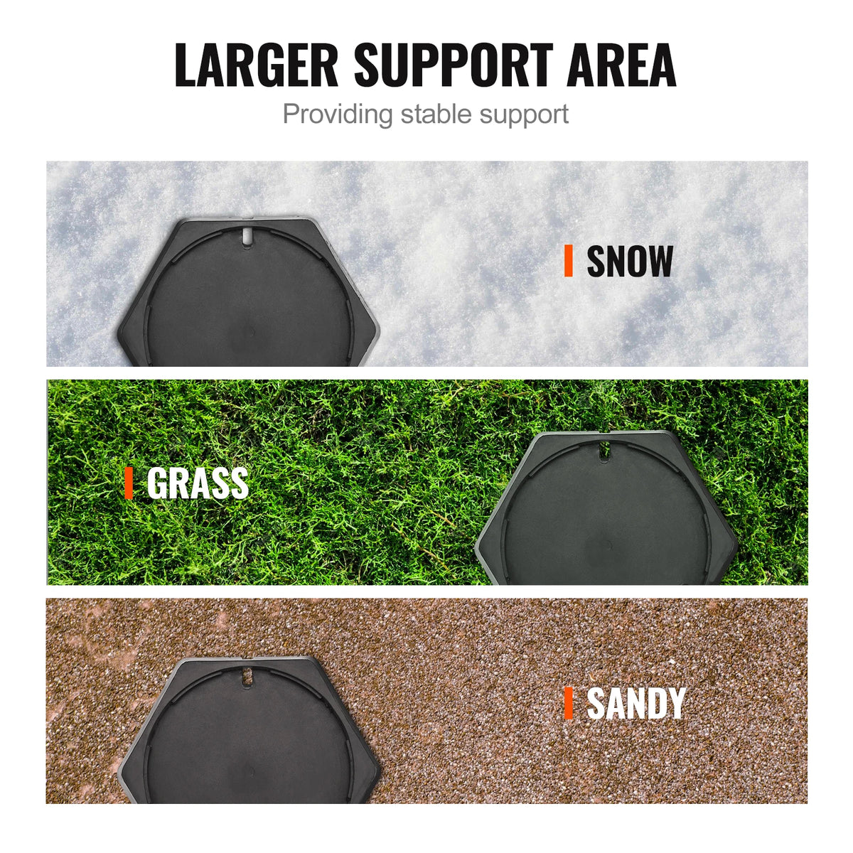 SucceBuy RV Leveling Pads Round Landing Feet Permanent Attached Jack Stabilizers Rubber  Travel Trailers Class A/C Motorhome