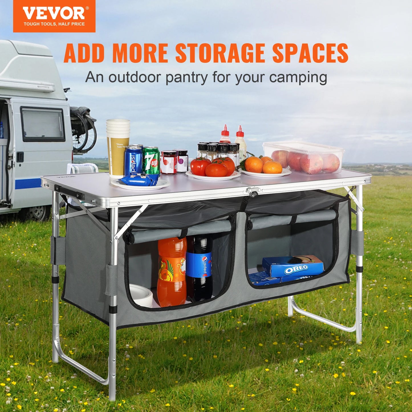 VEVOR Folding Camping Kitchen Table For Outdoor Picnic