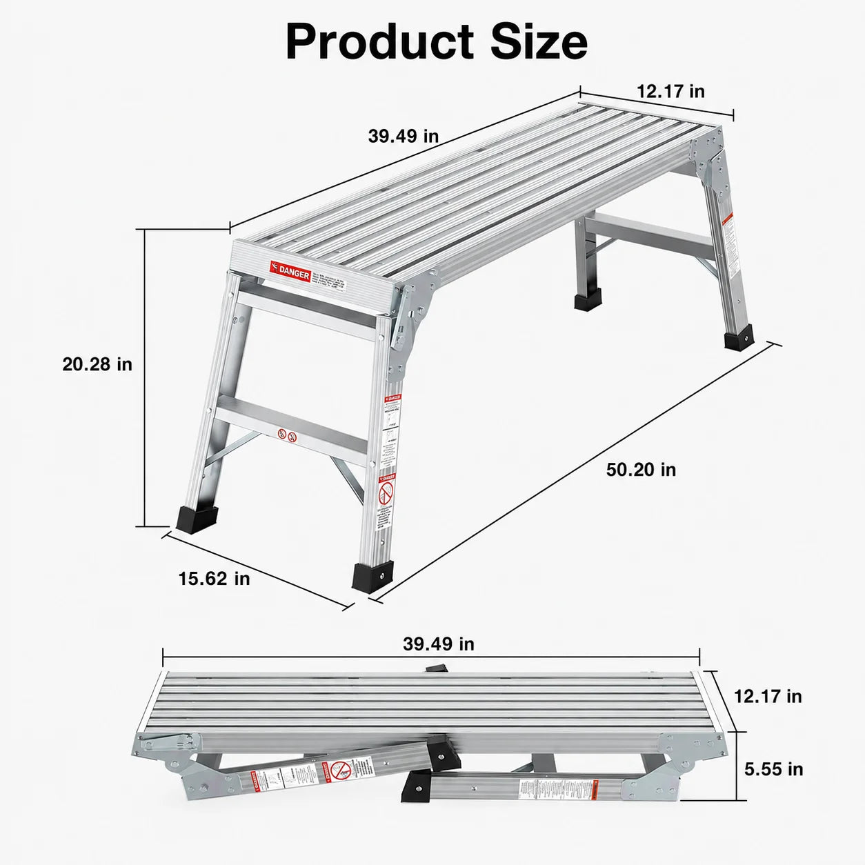 Portable Aluminum Folding Work Platform With Rubber Feet