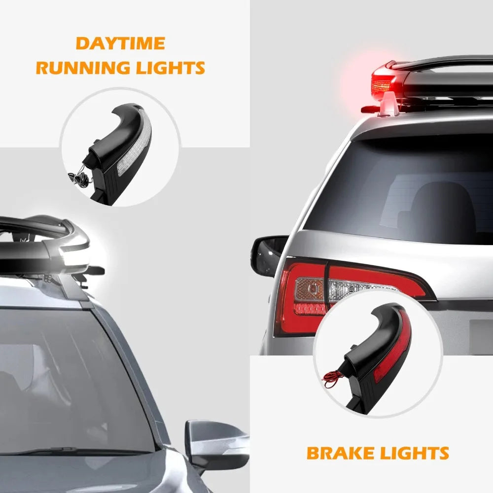 For Jeep Compass Aluminum Roof Rack Cargo Carrier Basket & Crossbar w/ LED Light