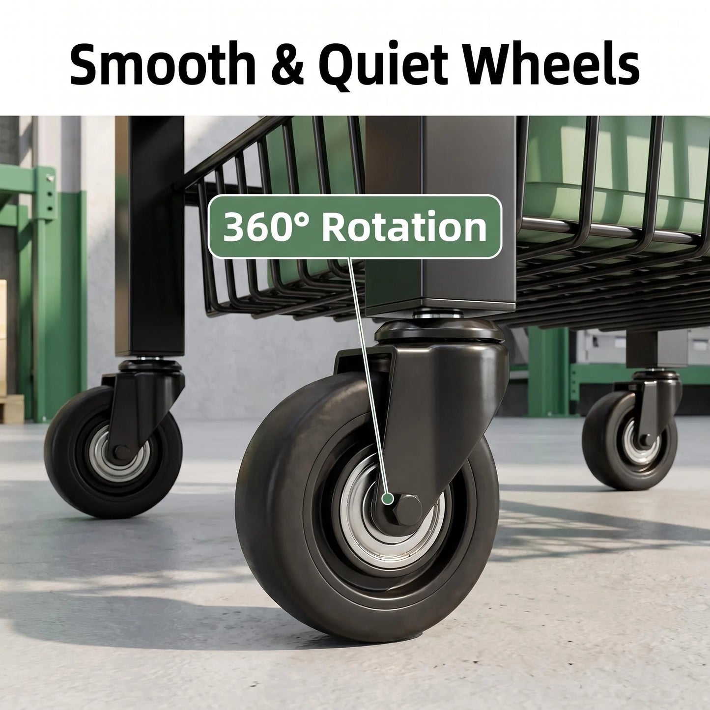 Heavy Duty Rolling Storage Cart With Pull Out Mesh Baskets