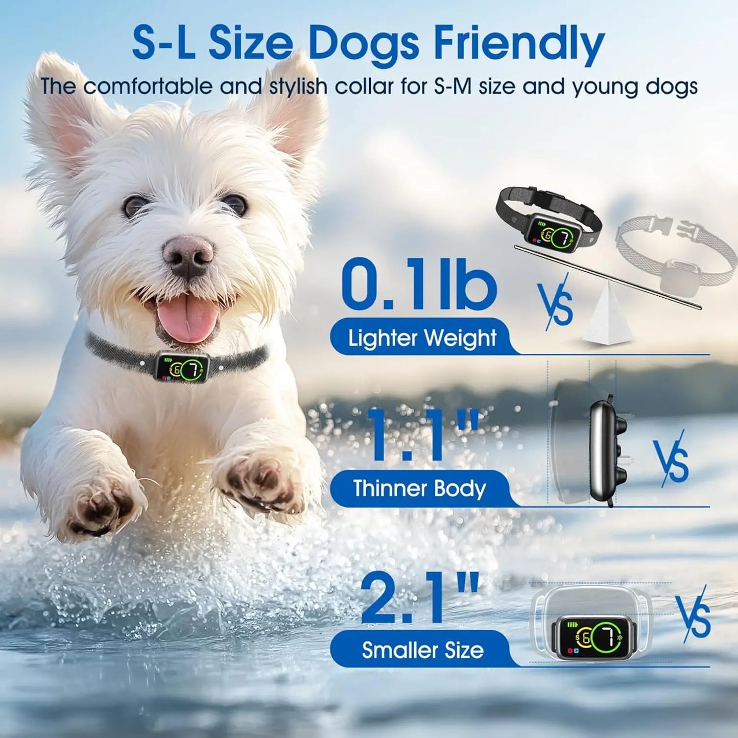 Adjustable Smart Dog Bark Collar With Beep And Vibration Modes