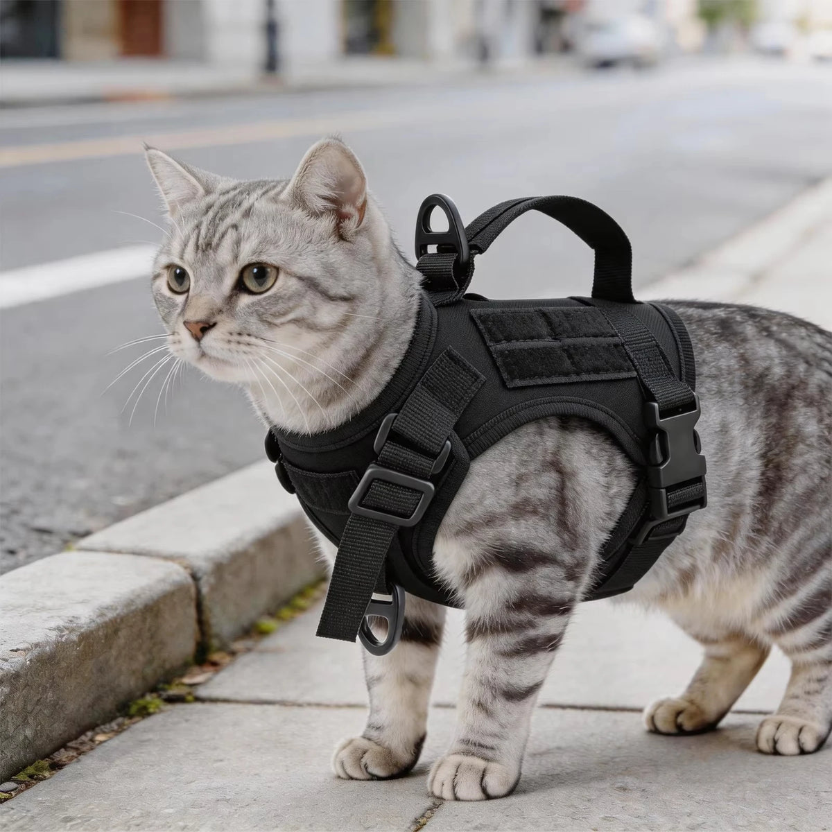 Petravel Tactical Cat Harness And Leash Set With Handle
