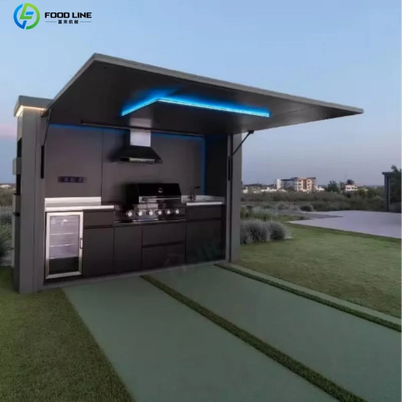 Outdoor Patio Kitchen BBQ Combo Weatherproof Storage Cabinet Stainless Steel Modular All in One Garden Backyard Customized