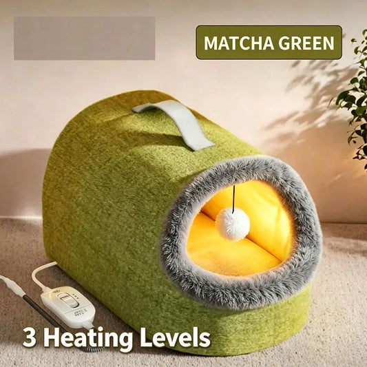 Heated Enclosed Cat Bed With Automatic Overheat Protection