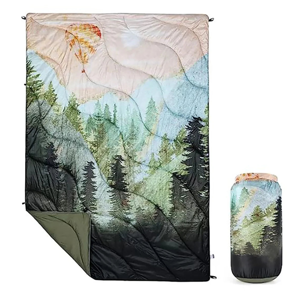 Outdoor Camping Blanket Fluffy Waterproof Warm Portable Storage Bag Hiking Picnic Car Use Multi-Functional Blanket