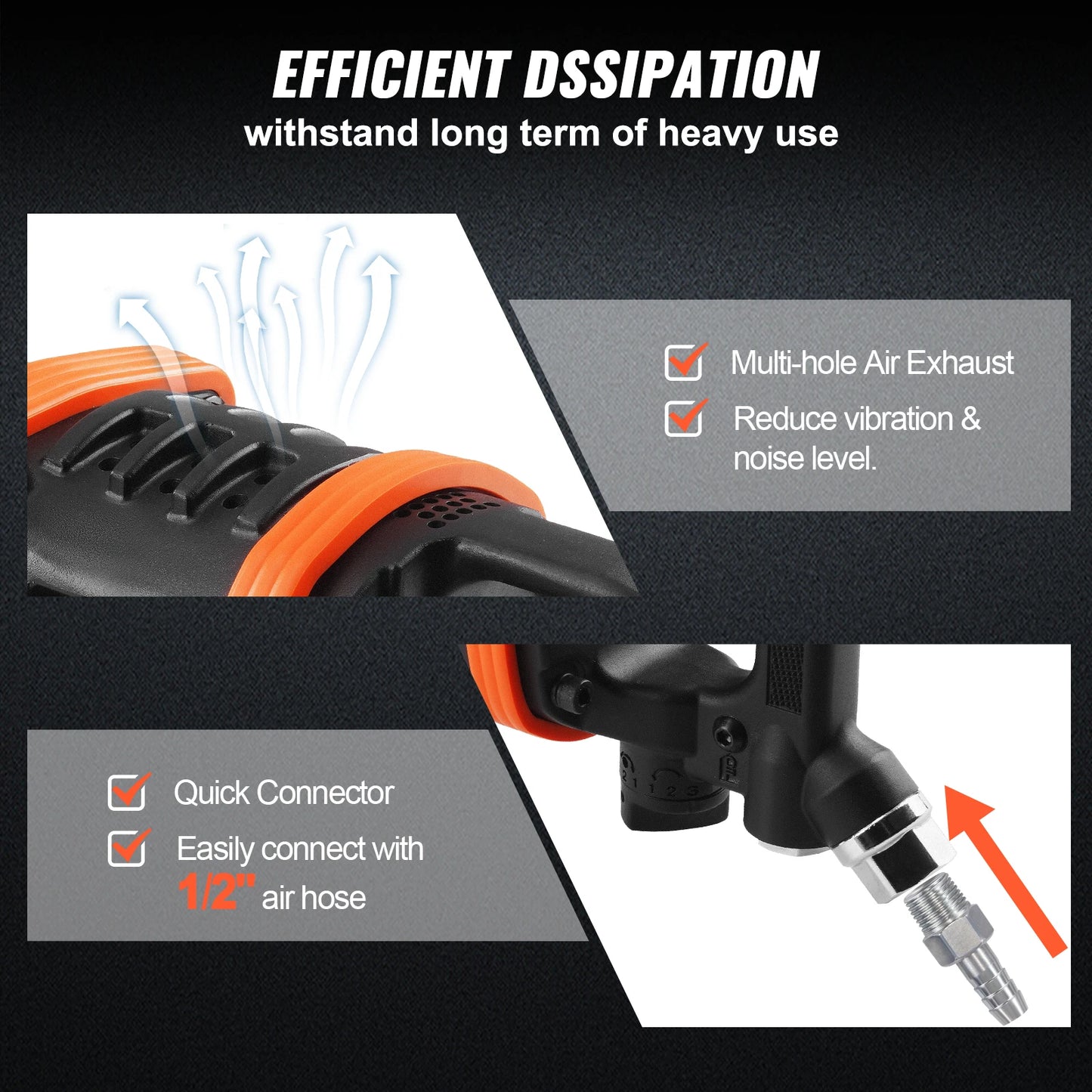 SucceBuy Heavy Duty Air Impact Wrench With Reverse Function