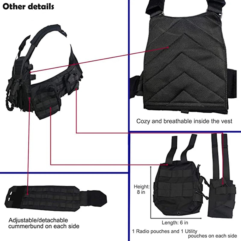 LQARMY Modular 1000D Nylon Plate Carrier Tactical Vest