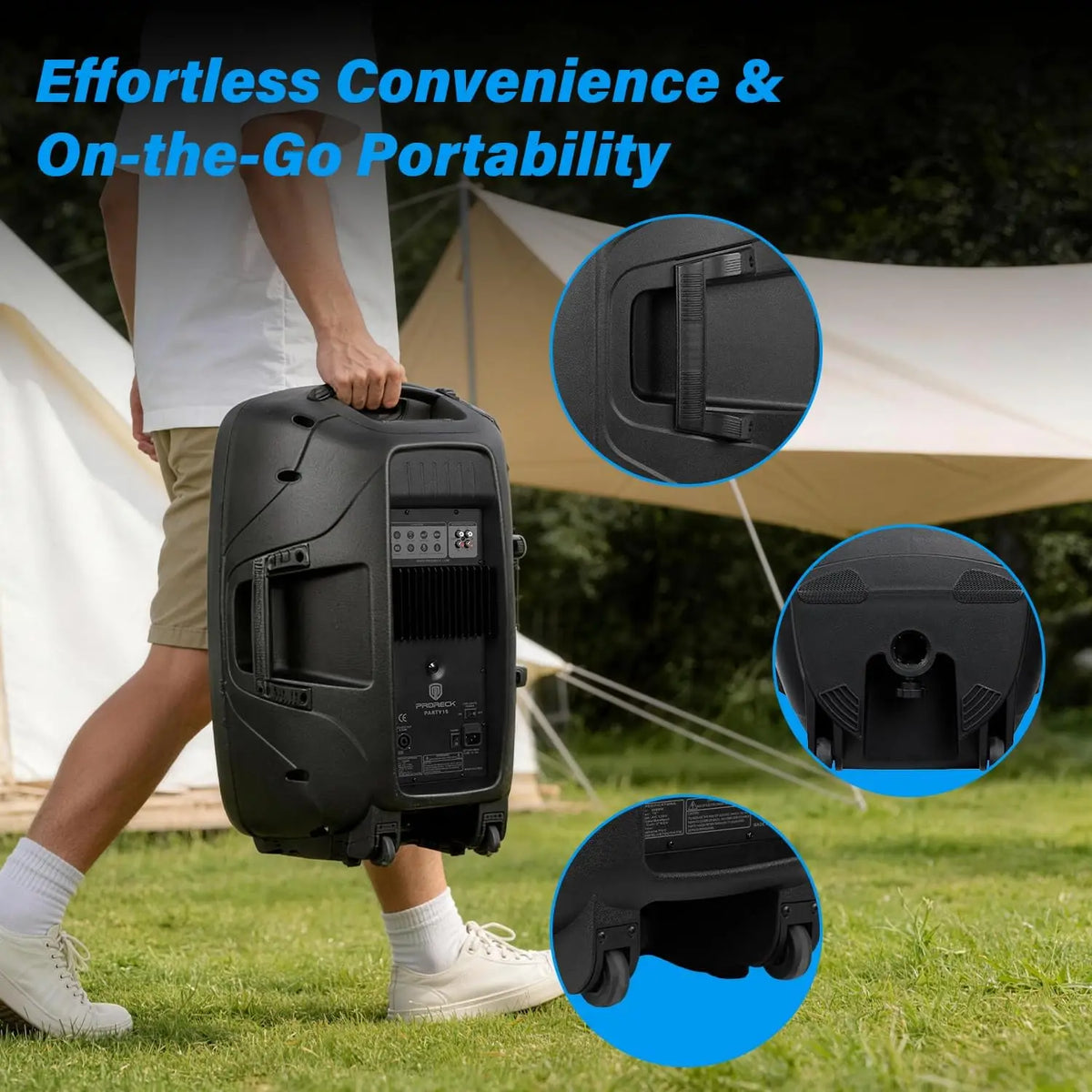 Proreck Powered PA Speaker System Bluetooth FM Remote Control