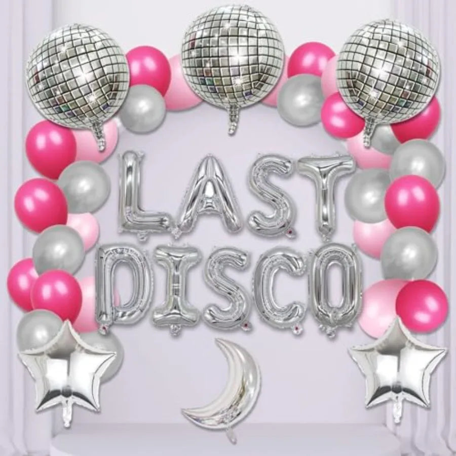 Disco Balloon Arch Kit For Birthday Party Foil Decorations