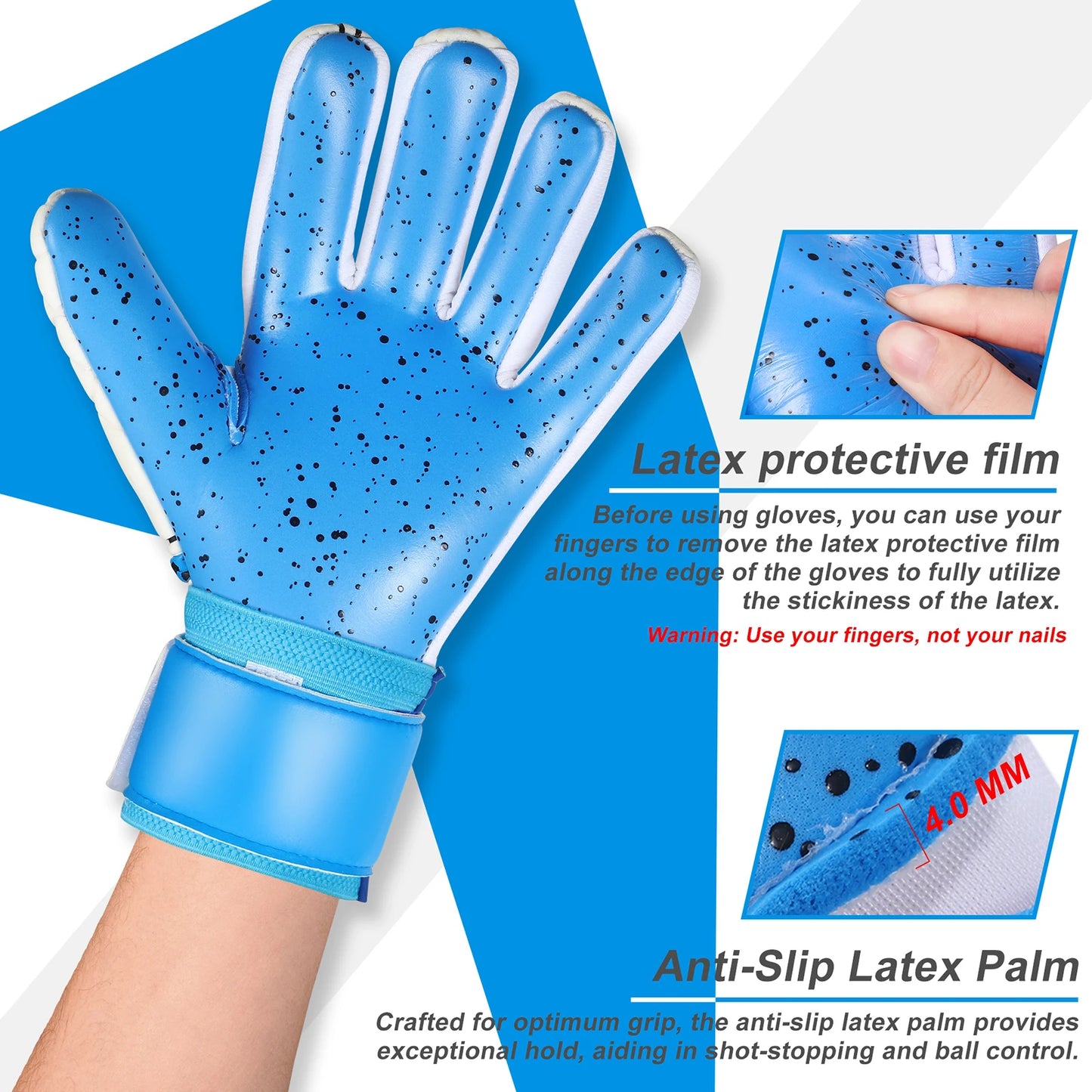 GKHMNEW Premium Knit Palm Soccer Goalkeeper Gloves